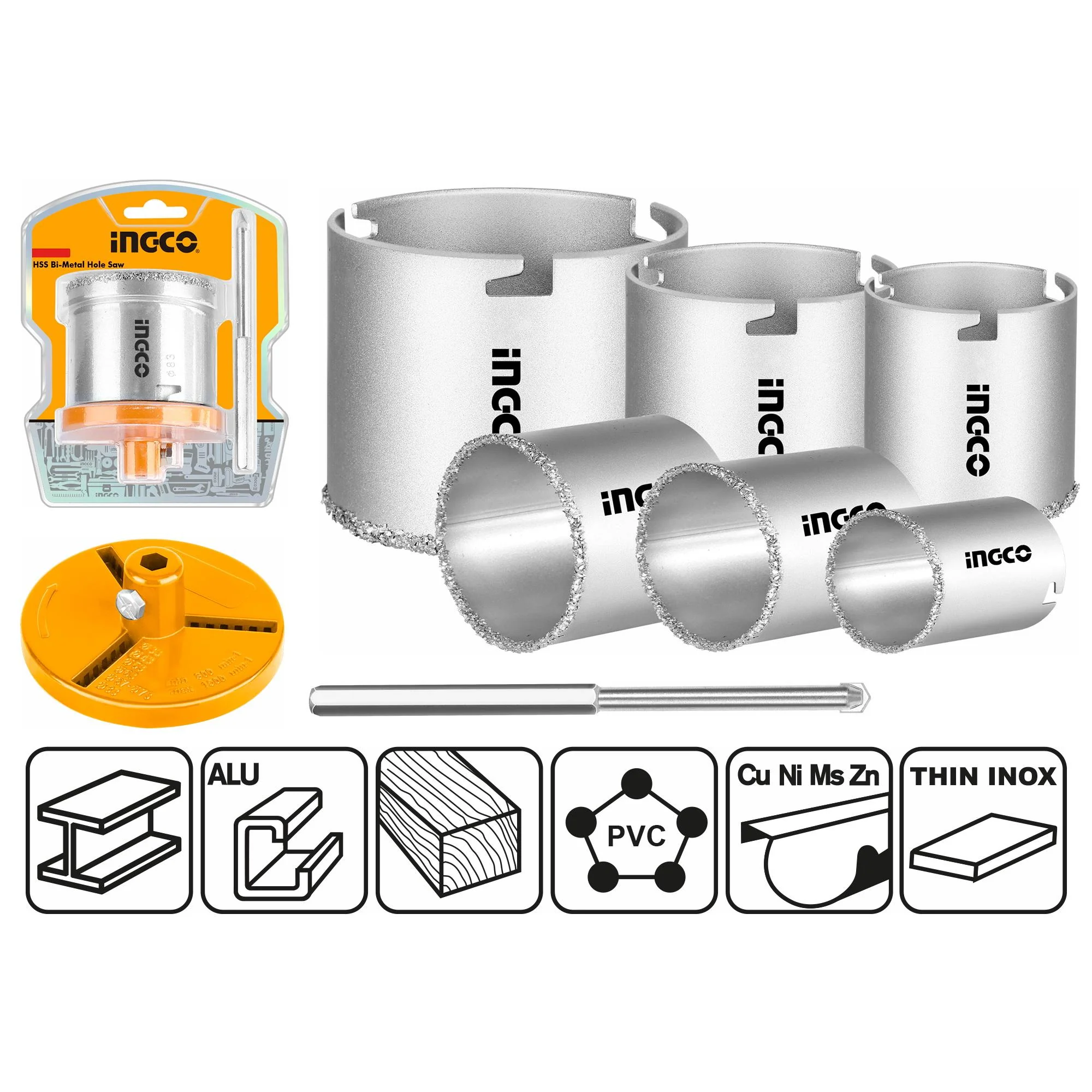 Carbide gritted hole saw set