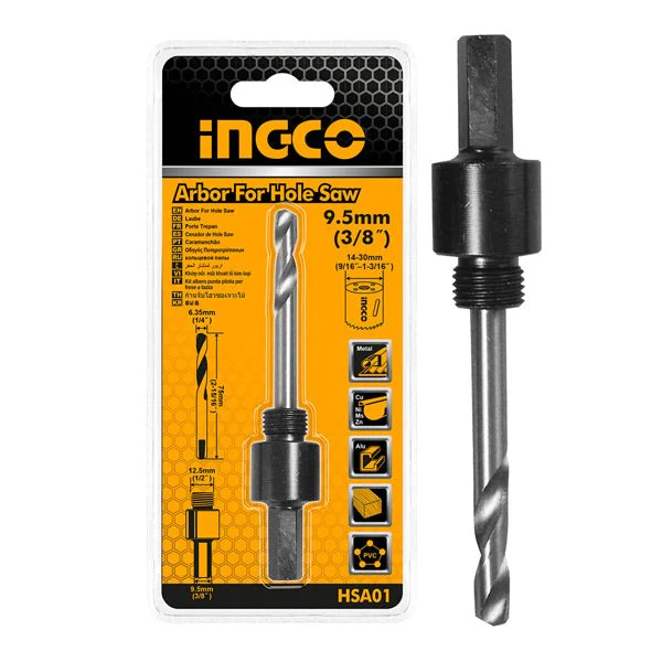 Arbor for hole saw 14mm to 30mm