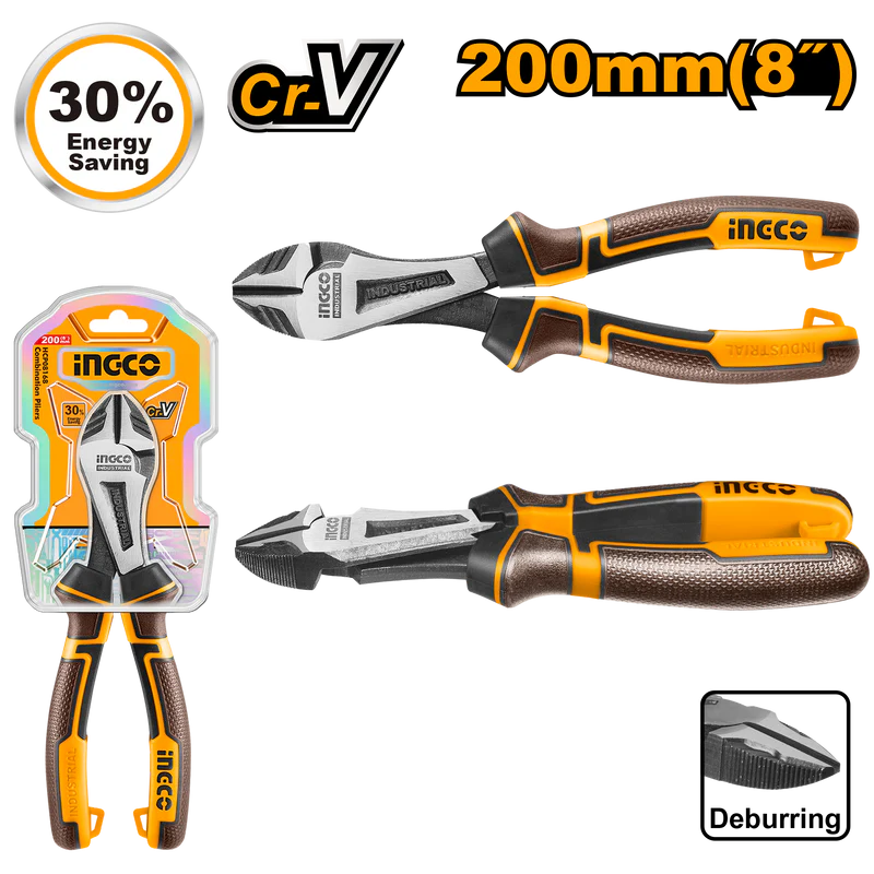 High leverage heavy-duty diagonal cutting pliers 8 inch