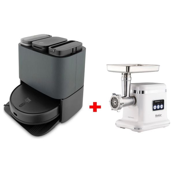 Fakir Robert RS 830 - Robot Vacuum Cleaner - Gray + Fakir Torque 1800 - Meat Grinder Gift