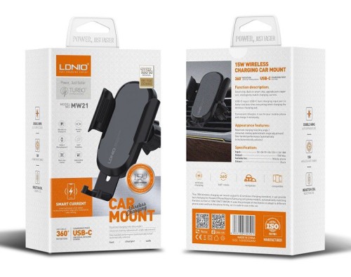 Lidno car mobile phone holder wireless charging suction cup car holder adjust 15W