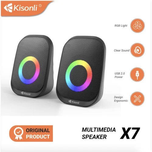 Kisonli X7 RGB Light Speaker Cable Mini Loud Speaker