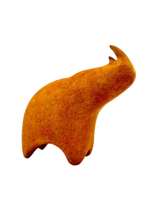 Ceramic Bull Figurine in orang