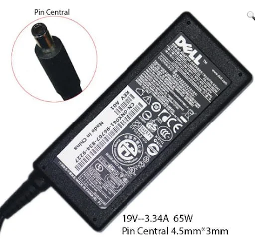 Dell Original Laptop Charger Big Pin 65 Watts High Power Adapter