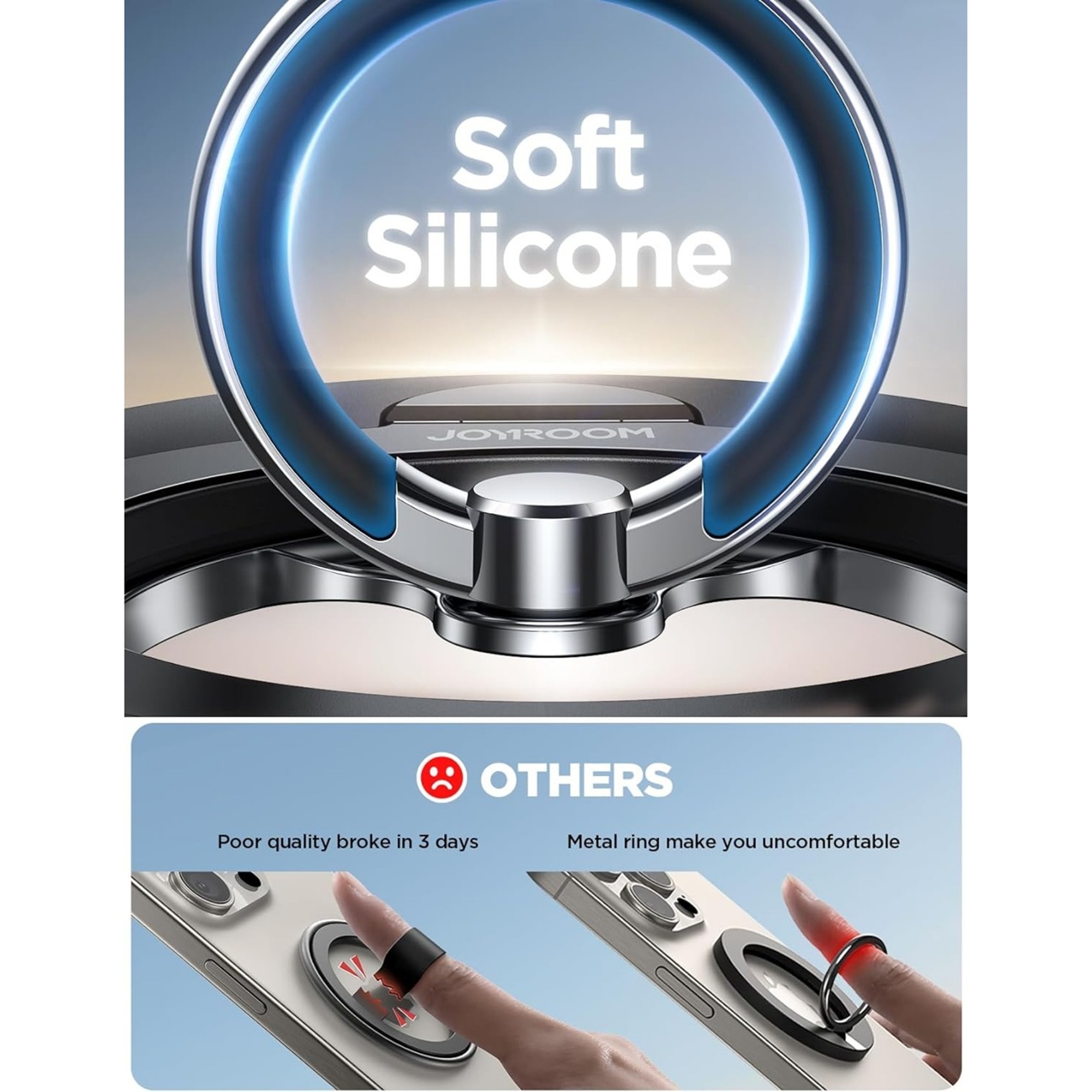 JOYROOM Magnetic Phone Grip Holder Ring Stand Holder 360° Rotate