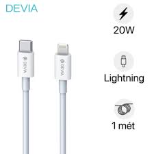 Devia Smart PD, Cable, cord USB Type-C - Lightning, 20W, 1.0m, iPhone, iPad - White
