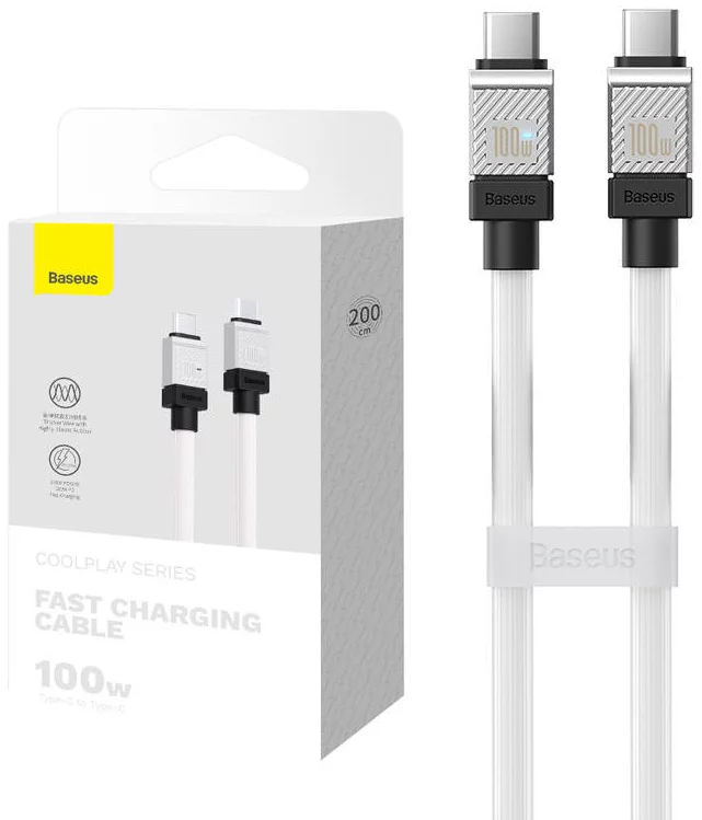 Cable Cable USB-C do USB-C Baseus CoolPlay 100W 2m (white)