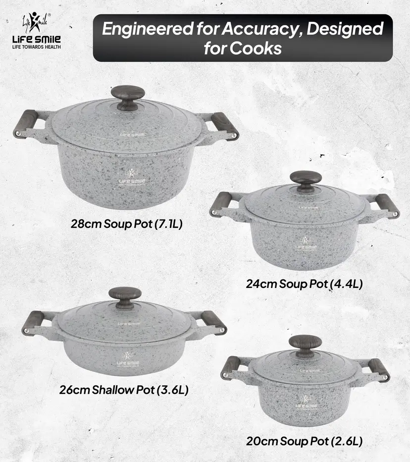 8 Pcs Kitchen Cooking Set with Titanium Coating Induction Bottom