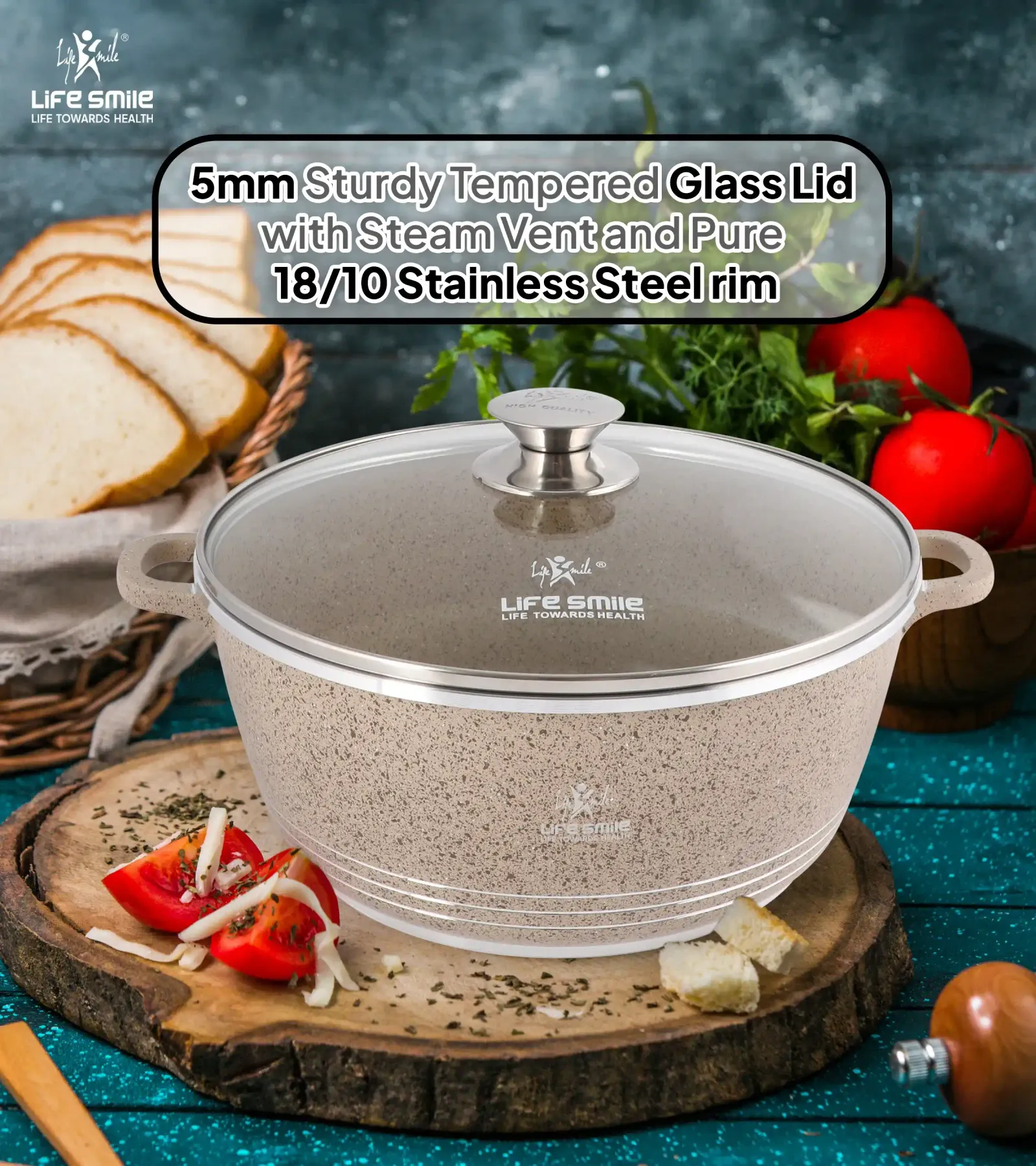 13 Pcs Cooking Pots Set with Glass Lid and Kitchen Tools