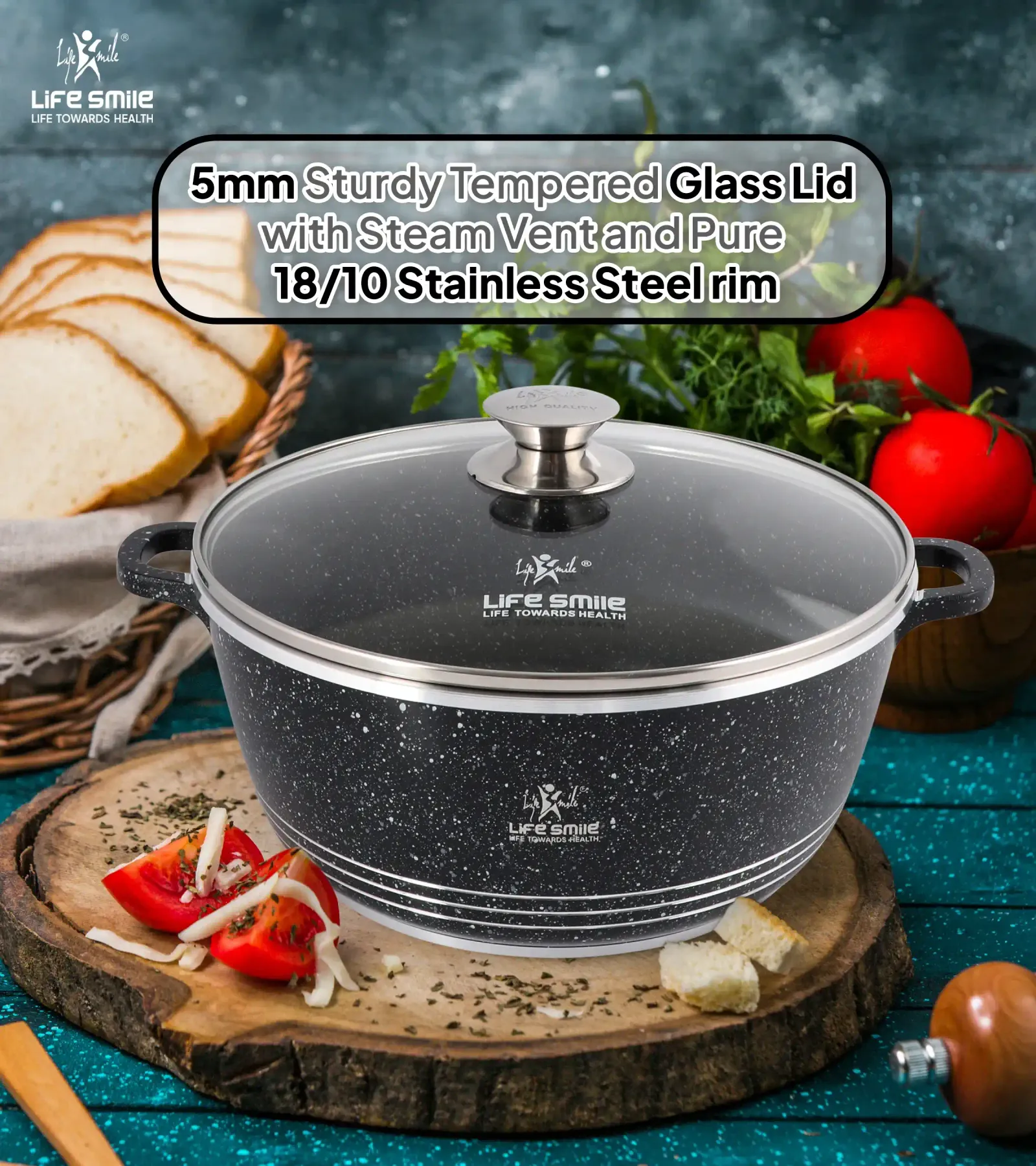 13 Pcs Cooking Pots Set with Glass Lid and Kitchen Tools