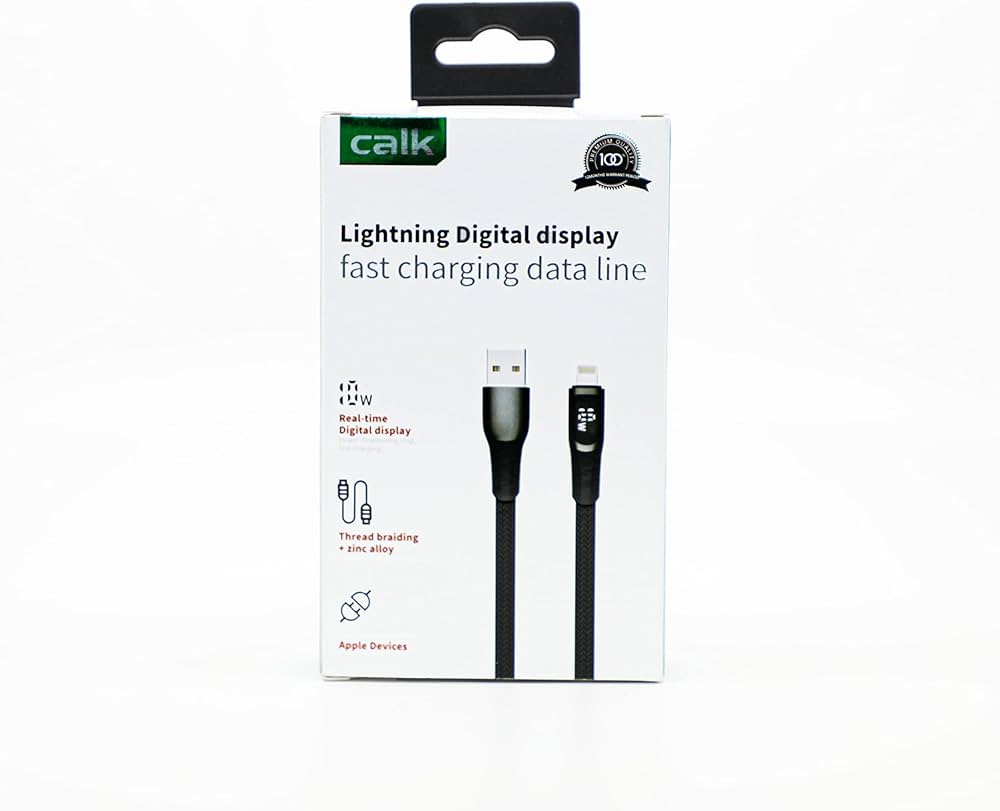 Calk USB Cable for Charging and Data Transfer, 1.2m, for iPhone with Digital Screen