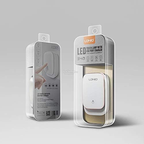 LDNIO A3305 3-Port USB Charger with Touch LED Light and Samsung Cable