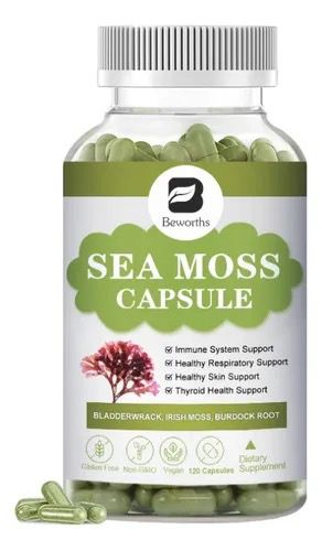 Beworths Organic Sea Moss Extract Herbal Supplement Irish Sea Moss Capsules 120pcs