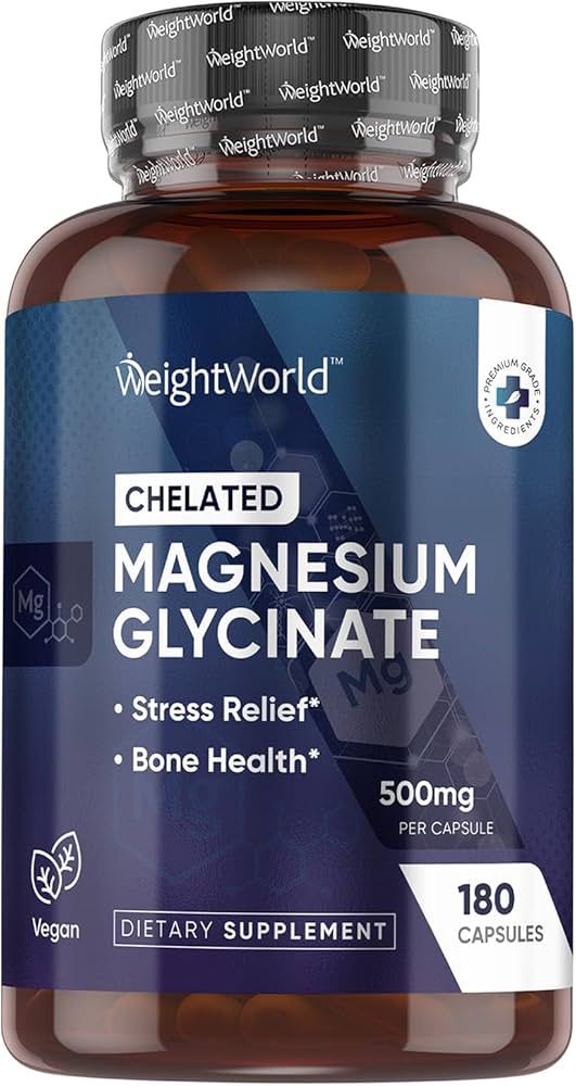 Wet World Magnesium Glycinate Chelate Capsules, 500 mg - 180 Capsules