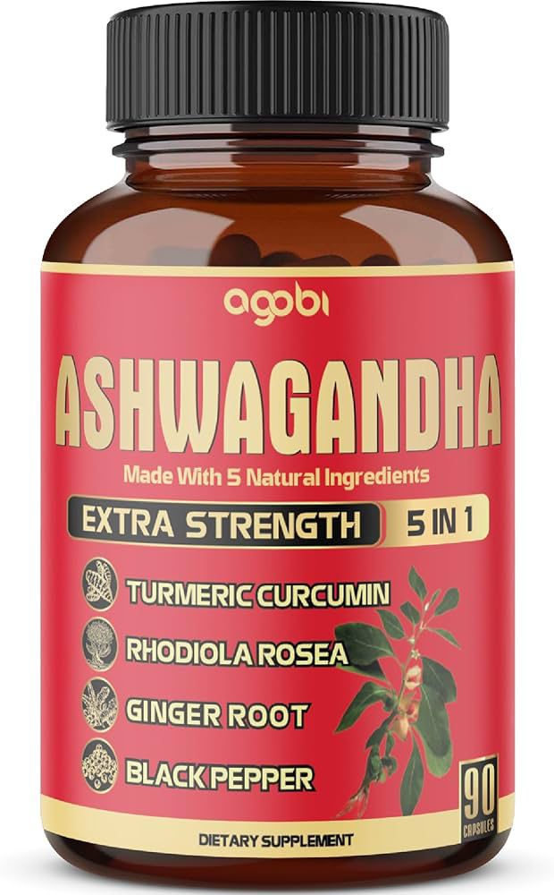 agobi 5in1 Ashwagandha Capsules - Equivalent to 5200mg Powder- 90 Capsules