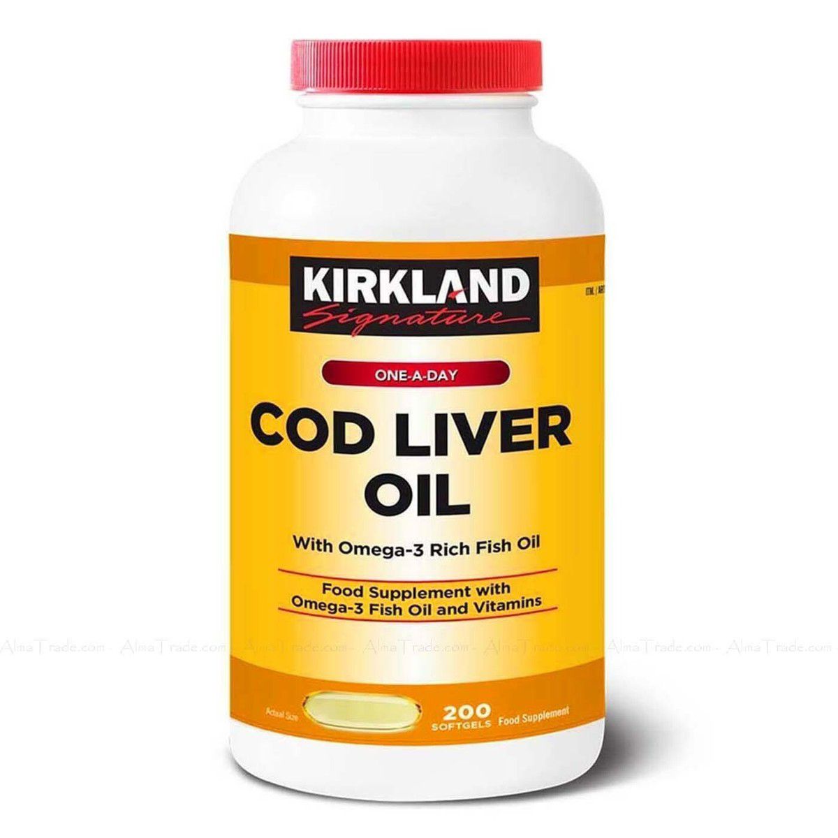 Kirkland Signature Cod Liver Oil With OMGA 3 Fish 1150mg Vitamin 200 X Capsules