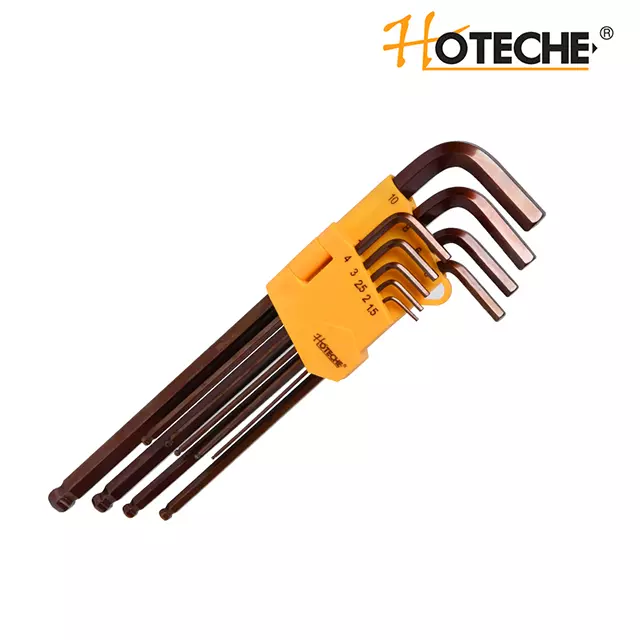 9pcs Extra Long Hex Key Set With Ball End