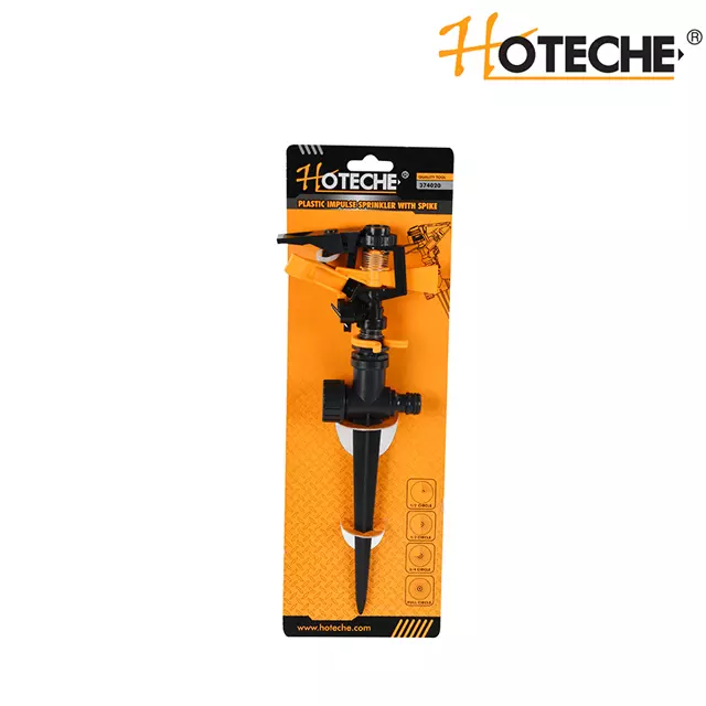 Plastic impulse sprinkler with spike