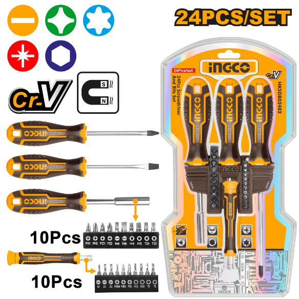 24 pcs screwdriver and bits set