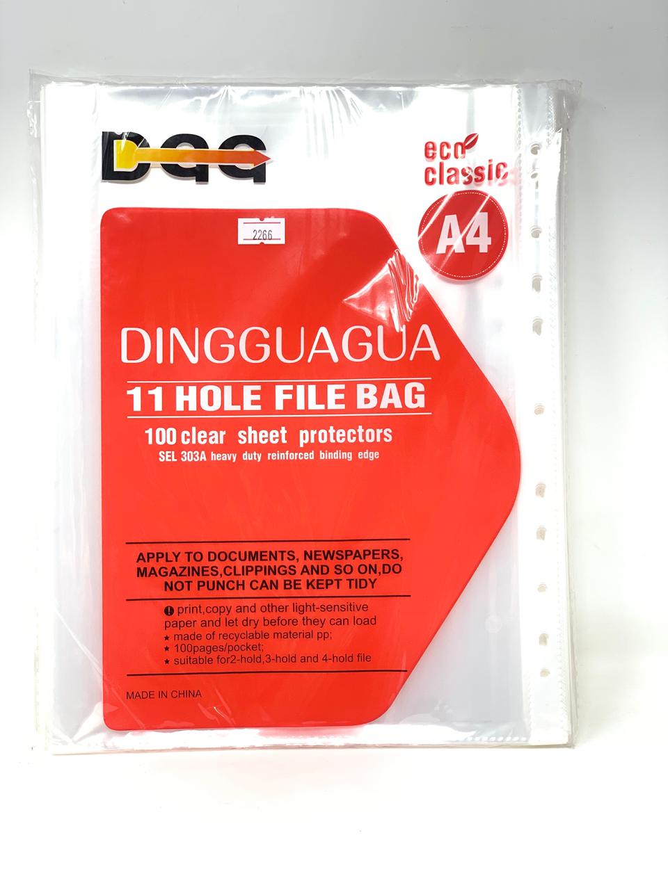 DGG pack of 100 clear A4 sheet protectors