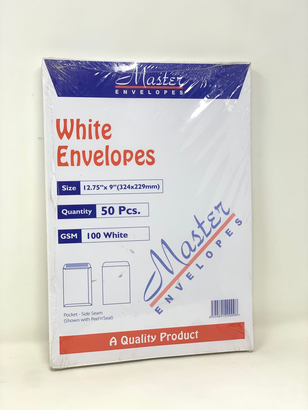 White Envelopes 12.75inch x 9inch (324 x 229 mm) Quantity 50 pieces