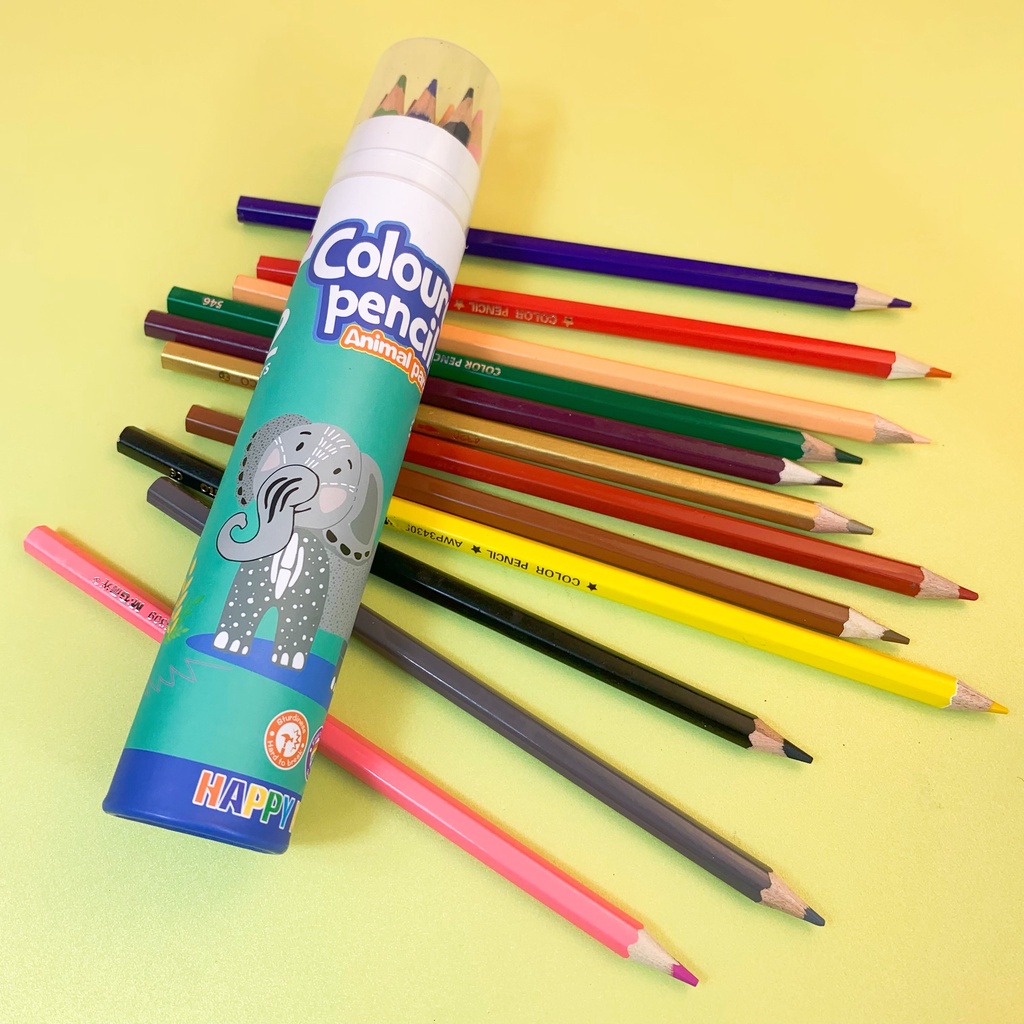 12 قەڵەمی ڕەنگاوڕەنگ