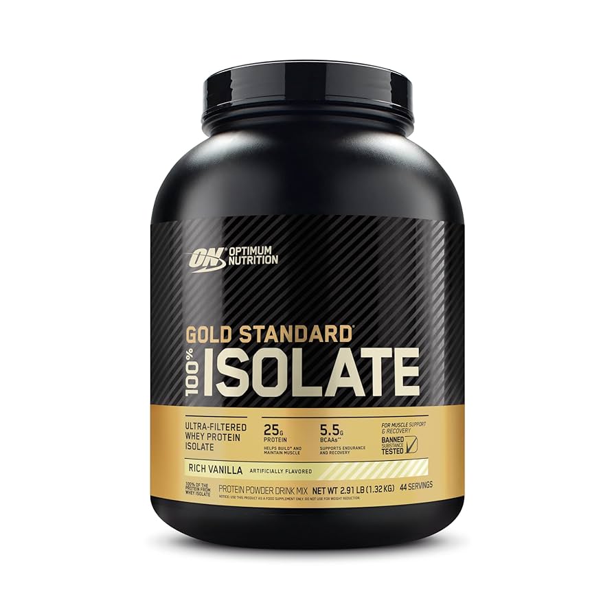 Optimum Nutrition Gold Standard 100% Isolate, Rich Vanilla, 2.91 Pounds, 44 Servings
