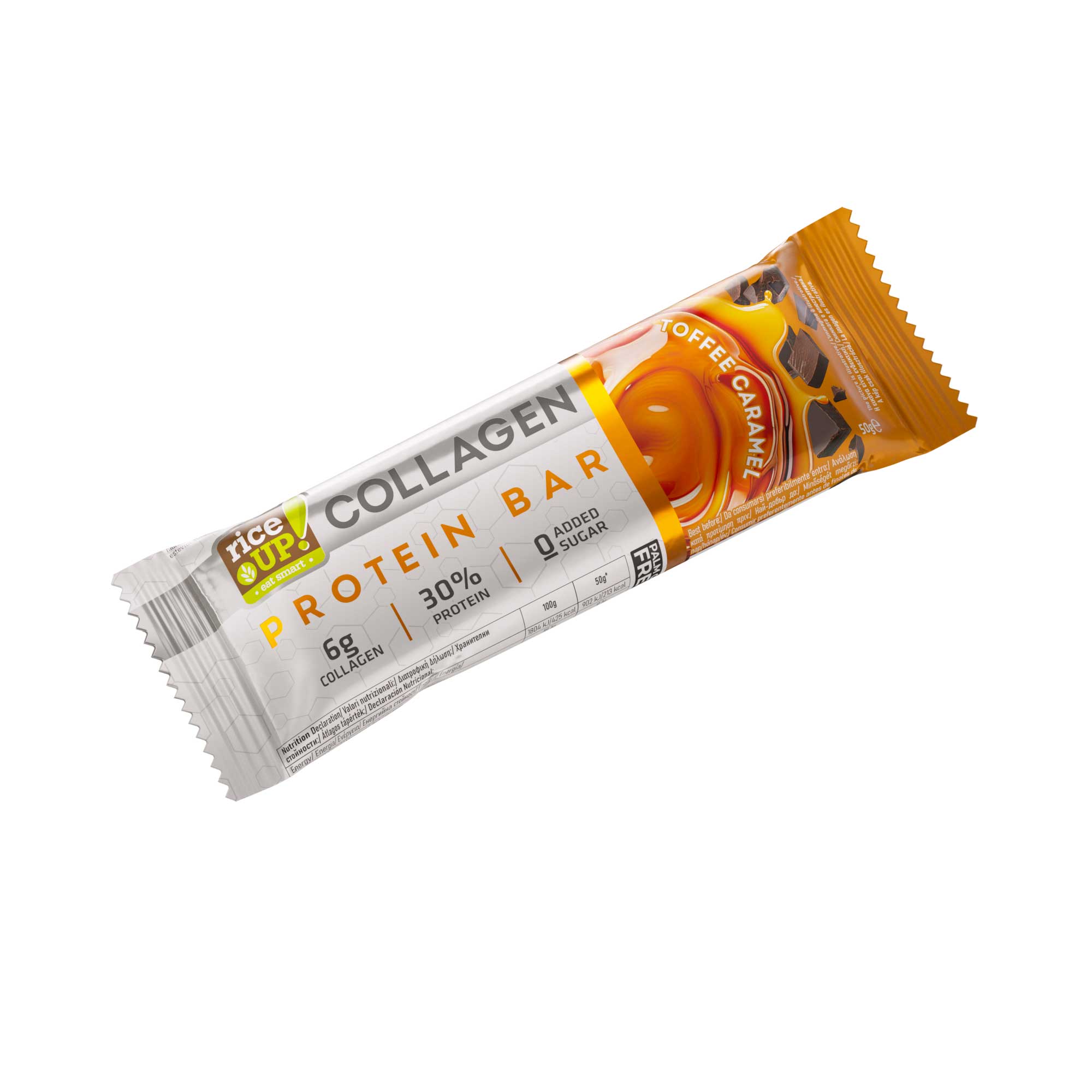 RiceUP! Collagen Protein bar Toffee Caramel color option