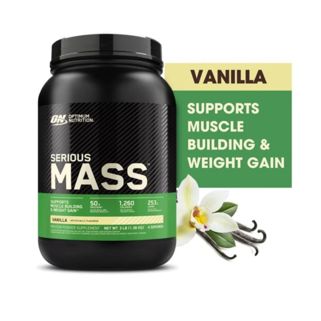 Serious Mass Protein Powder Supplement Vanilla -5.44kg