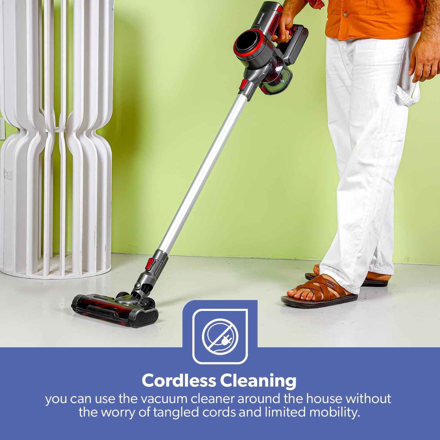 مكنسة كهربائية لاسلكية قابلة لإعادة الشحن من جيباس - GVC19038