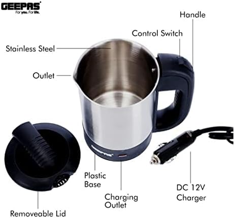 غلاية شاحنة من الفولاذ المقاوم للصدأ من جيباس بسعة 0.5 لتر GK38047