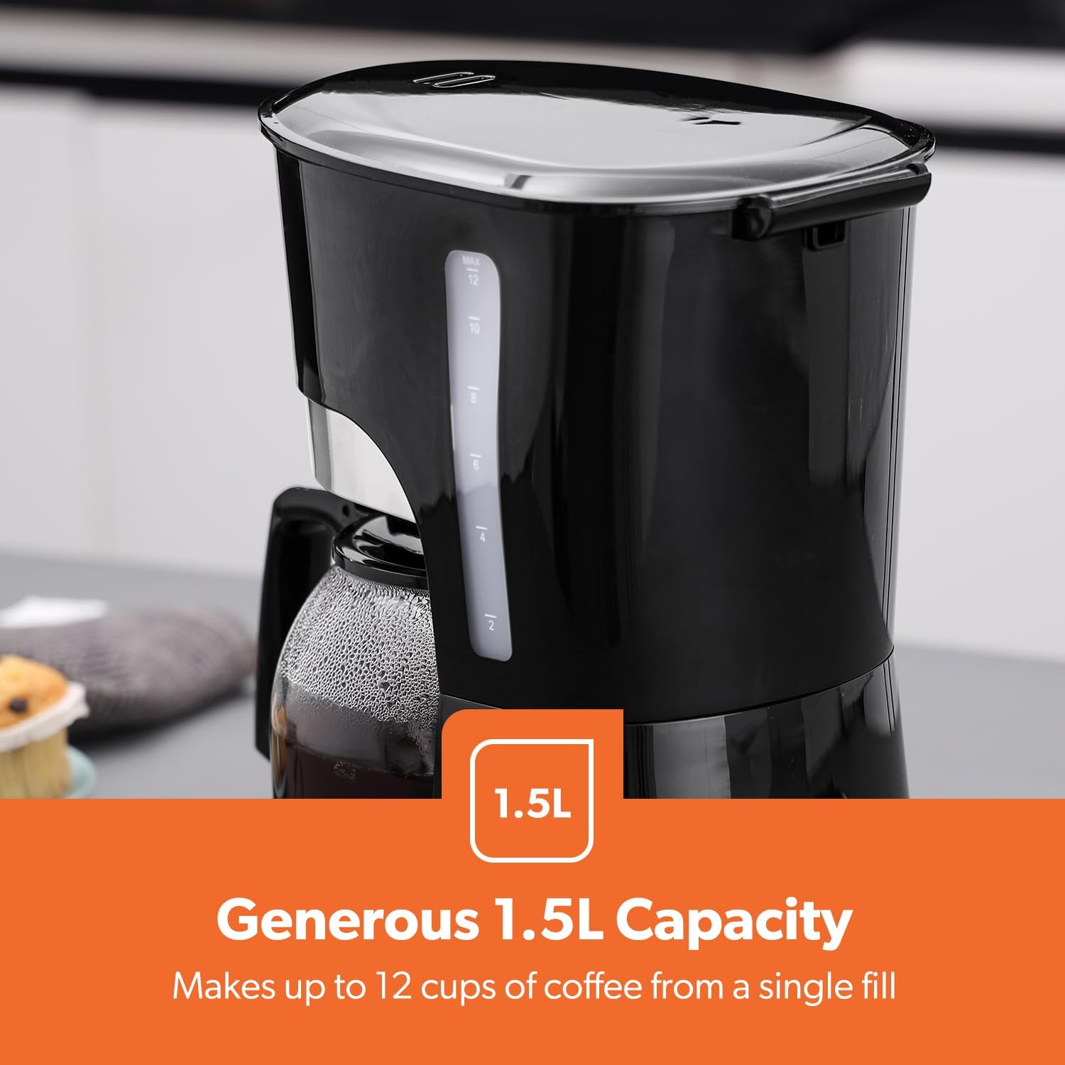 Geepas-Coffee Maker, 1.5L Filter Coffee Machine