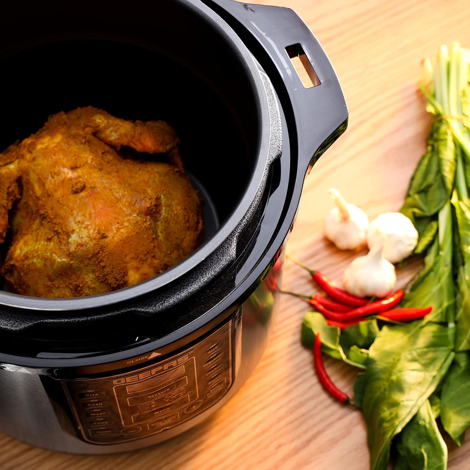 جيباس gmc35029 طباخ متعدد رقمي محمول سعة 8 لتر بشاشة LED مع قائمة لمس و14 برنامجًا