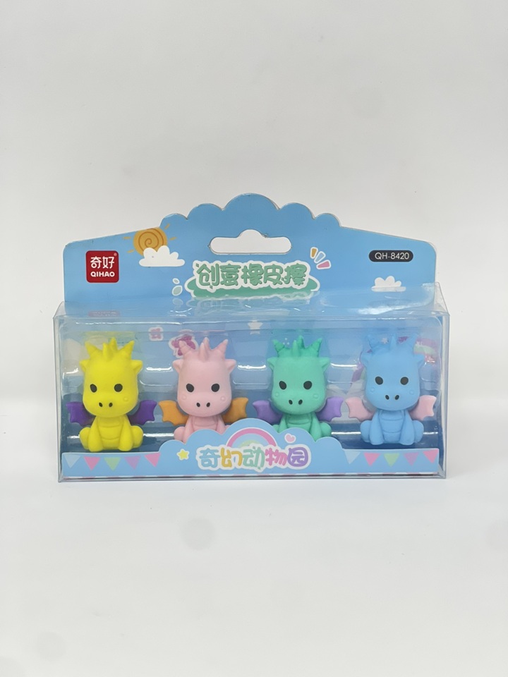 Cute 3D Dino Eraser Combo Set for Kids Boys Girls