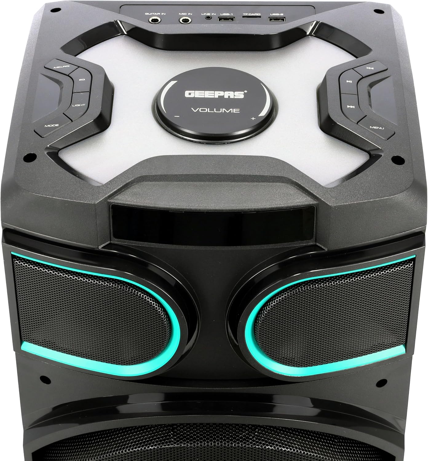 مكبر صوت احترافي قابل لإعادة الشحن من جيباس، مزود بإضاءة LED