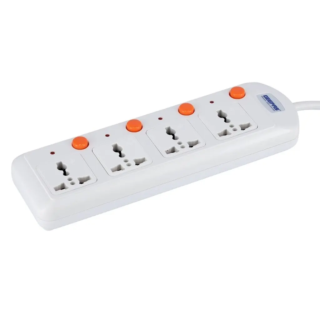 Geepas 4 Way Extension Board VDE Plug with Individually On/Off Switch