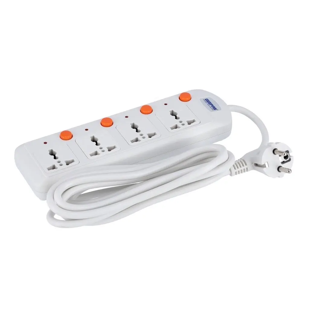 Geepas 4 Way Extension Board VDE Plug with Individually On/Off Switch