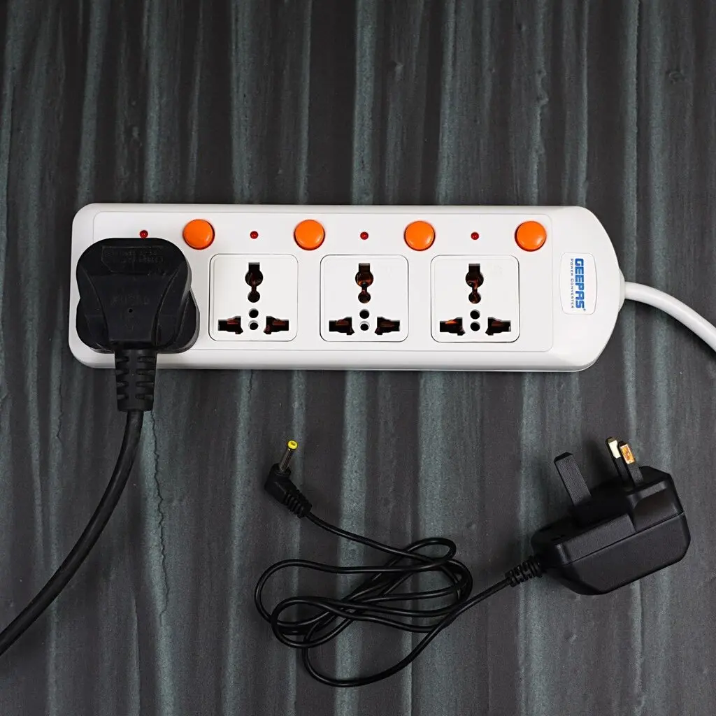 Geepas 4 Way Extension Board VDE Plug with Individually On/Off Switch