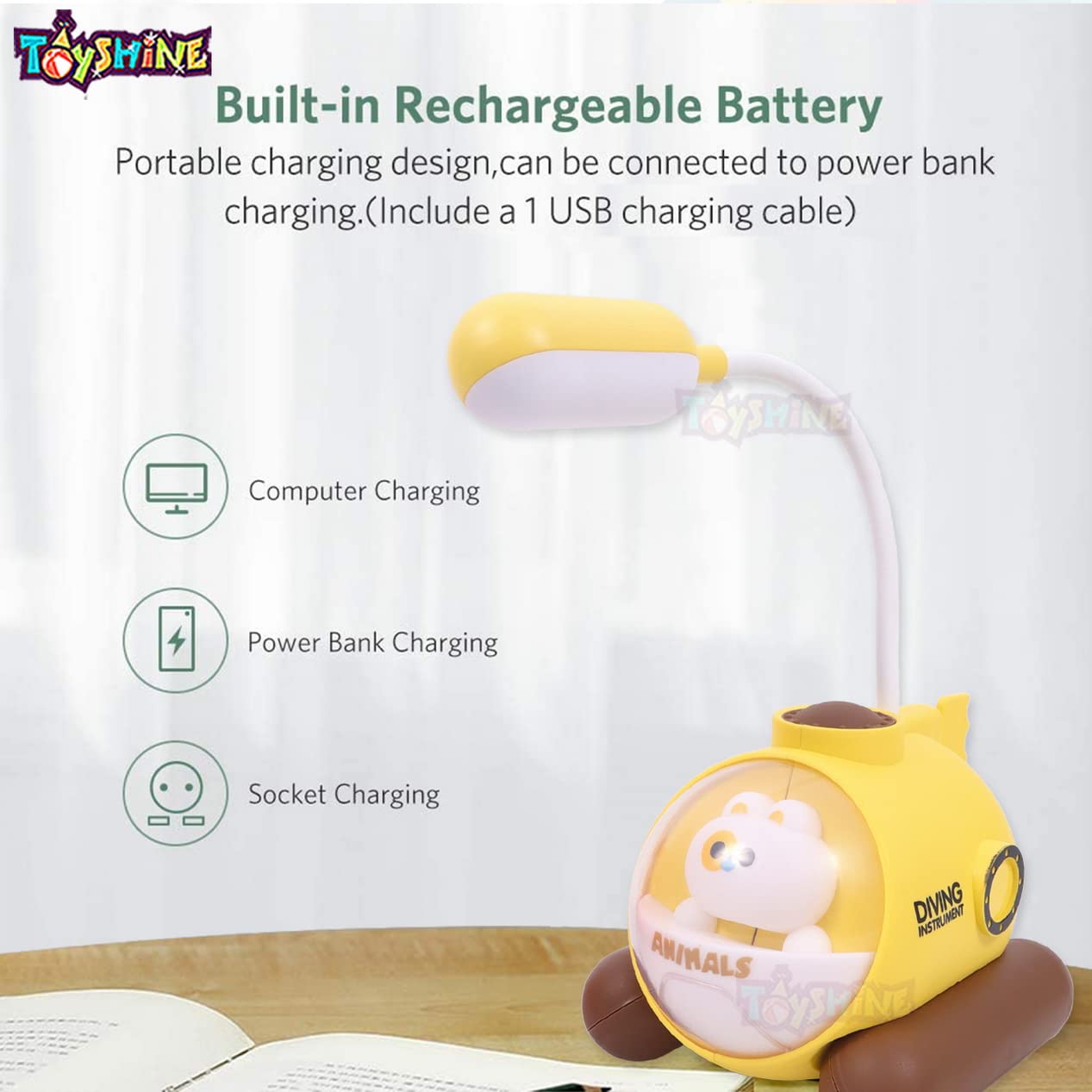 Toyshine 2 in 1 لامپی سەر مێز و چرای شەوانە