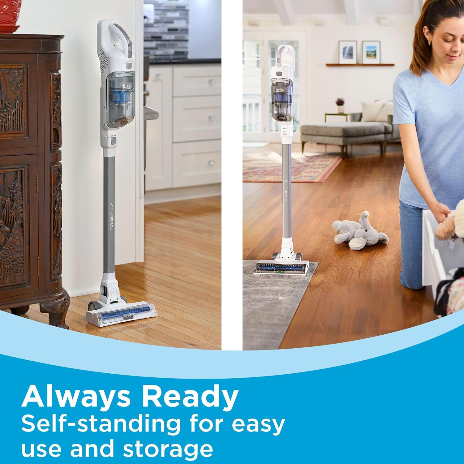 Black+Decker PowerSeries 16V Max Rechargeable Cordless Upright Vacuum with LED