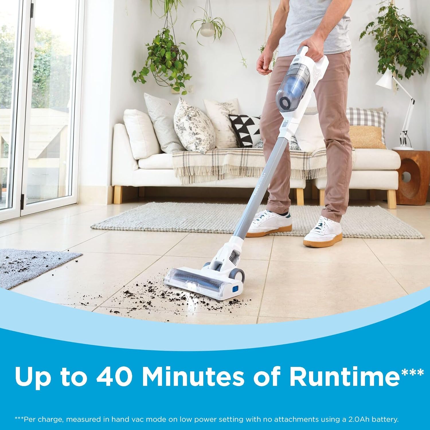 Black+Decker PowerSeries 16V Max Rechargeable Cordless Upright Vacuum with LED