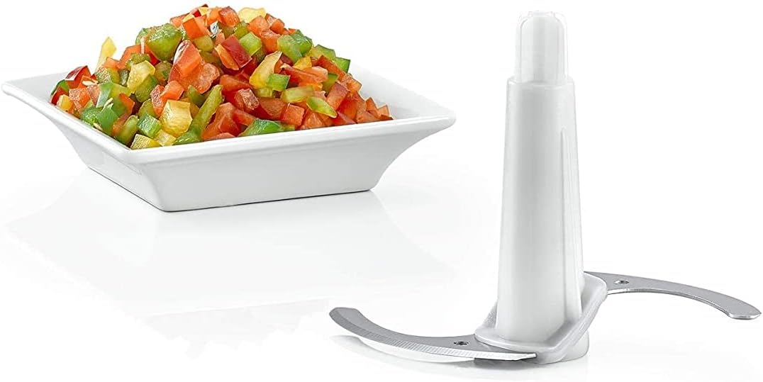 بڵەندەری دەستی 600W 600ml بلاک و دیکەر لەگەڵ قاپی وردکردن و تیغی پۆڵا ستانلێس و کۆزەیەکی 500ml