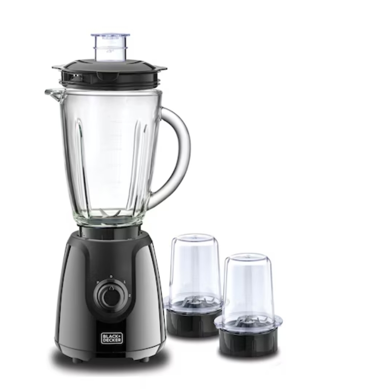 Black & Decker 400W Blender with Glass Jar and 2 Mills