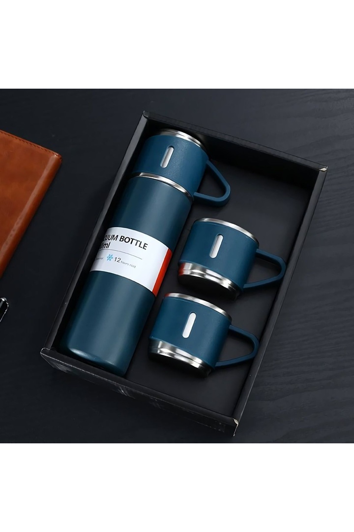 Doumneou 500 ml Double Layer Stainless Steel Vacuum Insulated Coffee Cup Travel Blue color option