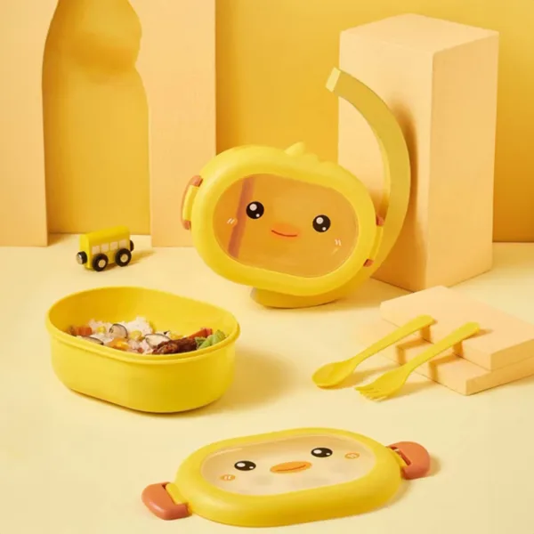 Lunch Box With Cutlery - Chick - Assorted - Single Piece