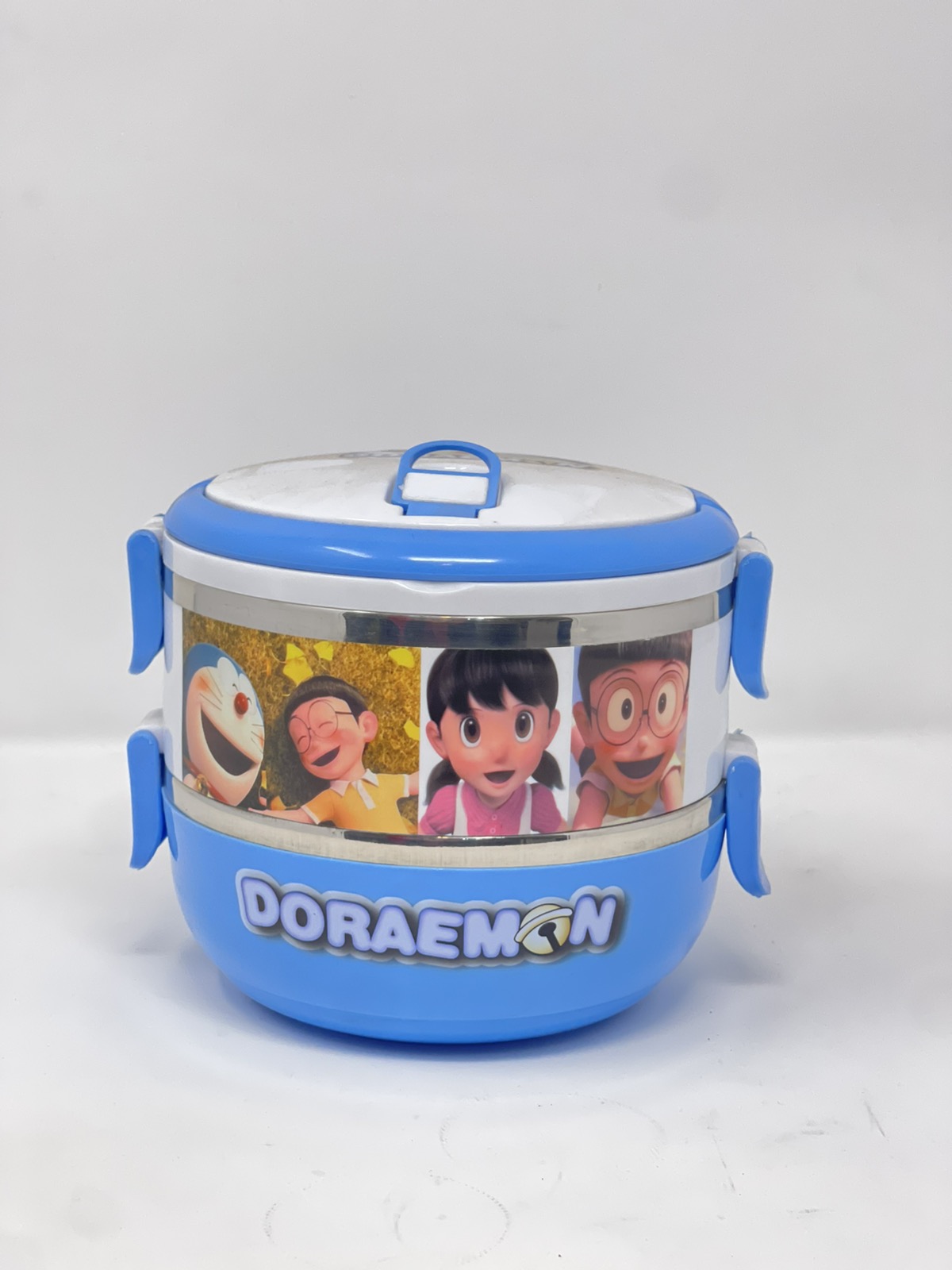 وعاء طعام من الفولاذ المقاوم للصدأ مع ملعقة، 2 طبقة ، دائري