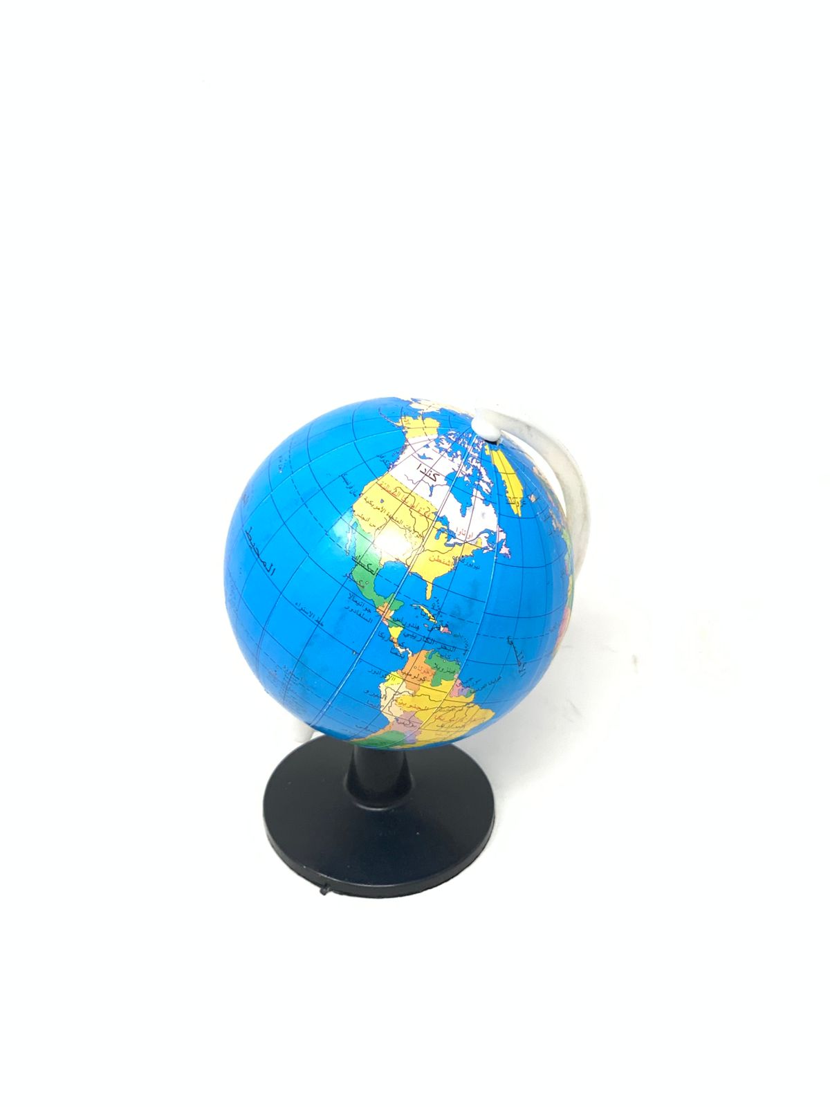 Blue World Globe for Kids with Black Base - small