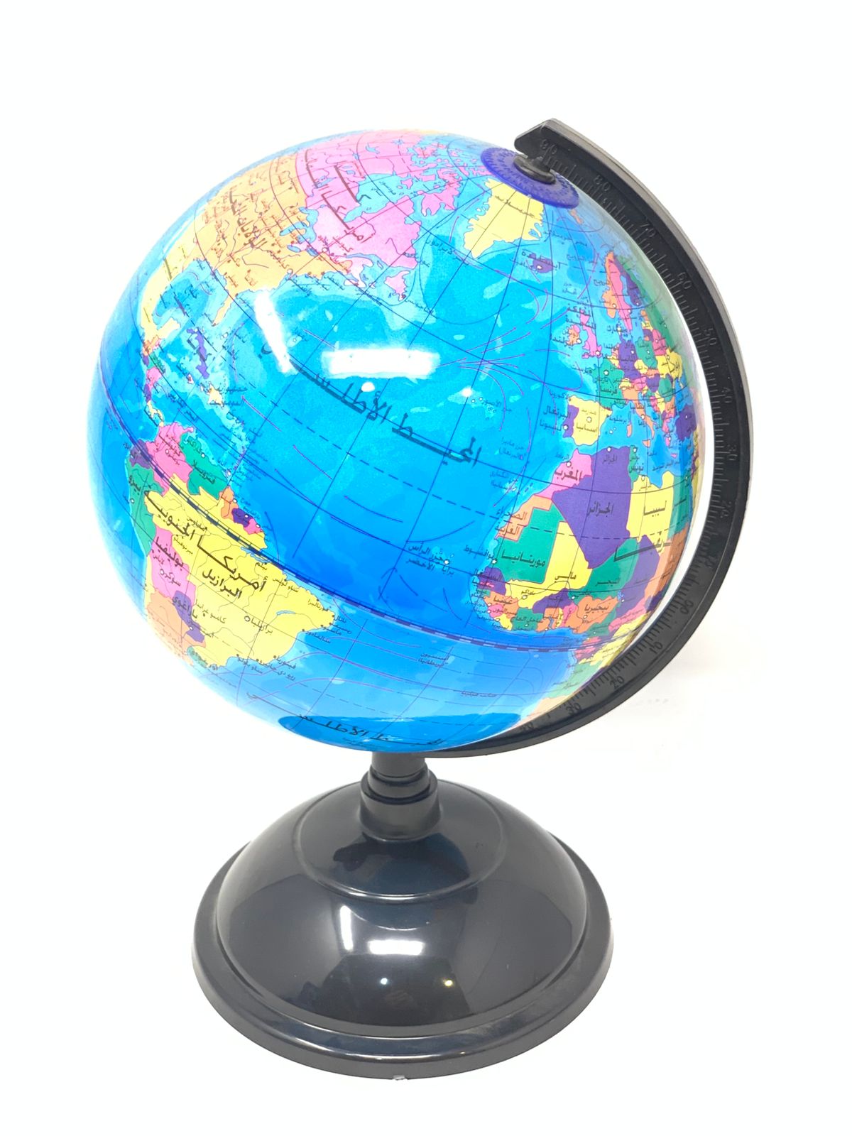 Blue World Globe for Kids with Black Base - big color option