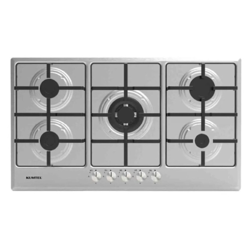 Komitel Built-in Gas Hob, 5 Burners, 90 cm, - Steel