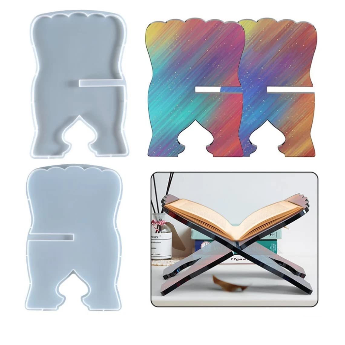 قالب سيليكون إيبوكسي راتنج، قالب سيليكون لحامل كتاب واحد